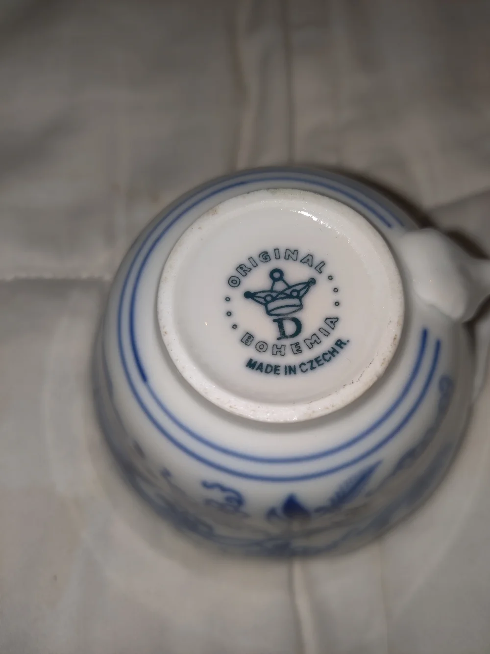 Blue Floral Porcelain Teacup - Classic White and Blue Design